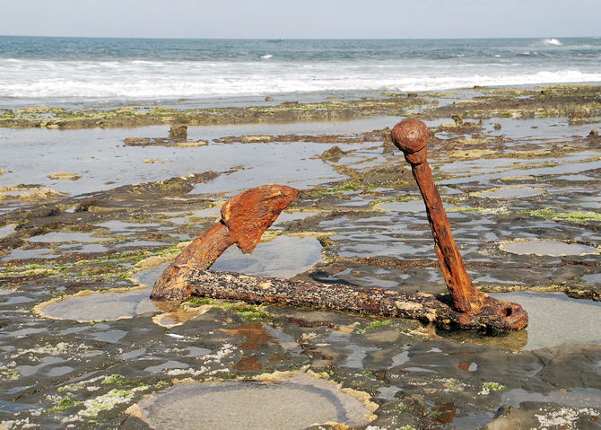 old anchor at the Great Ocean coast